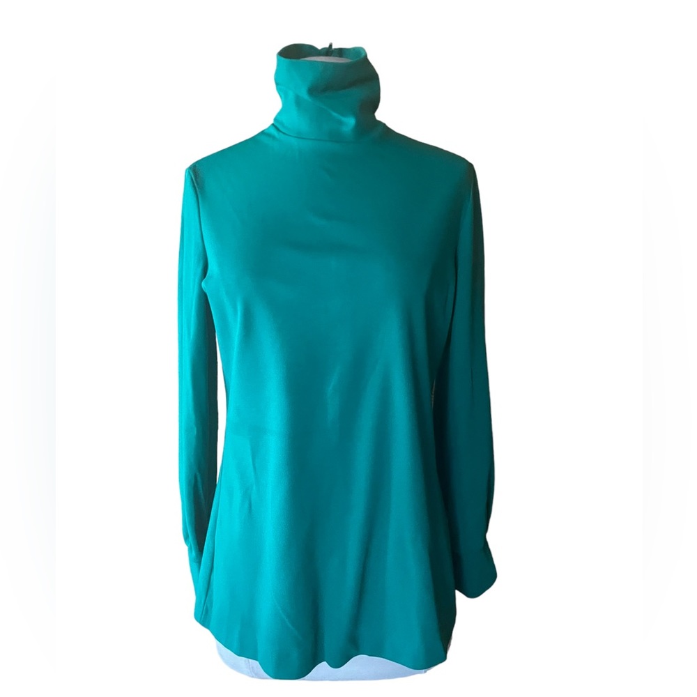 1970s Poly, Back Quarter Zip Turtleneck